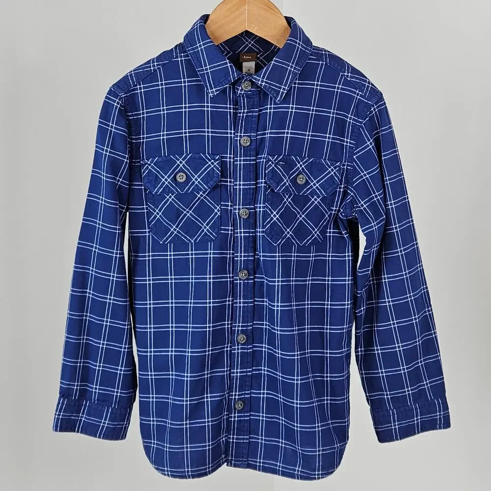 Boy's Long-Sleeve Blue Shirt Bundle | Ralph Lauren | Tea | Hatley PJs‎ | Size 8